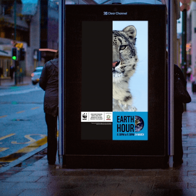 WWF Earth Hour campaign OOH poster