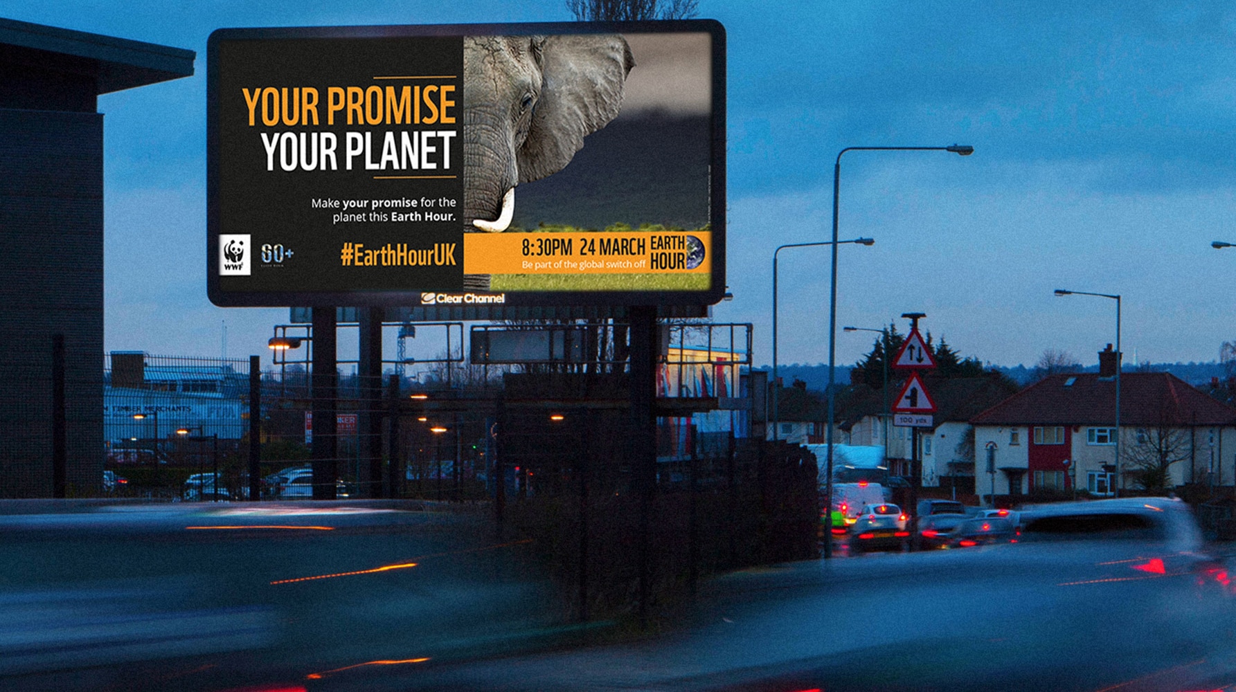 WWF Earth Hour campaign OOH poster