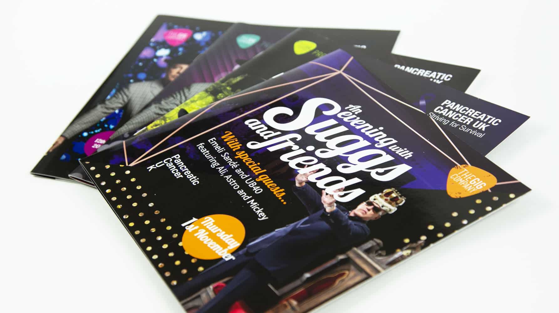 ave design studio london graphic design and website design and development for charities and not-for-profit organisations An Evening with Suggs and Friends logo and event collateral