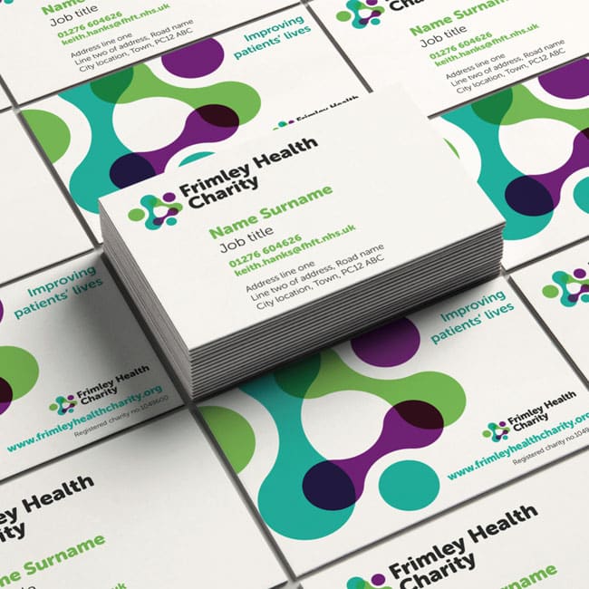 ave design studio london graphic design and website design and development for charities and not-for-profit organisations Frimley Health Charity branding brand identity logo