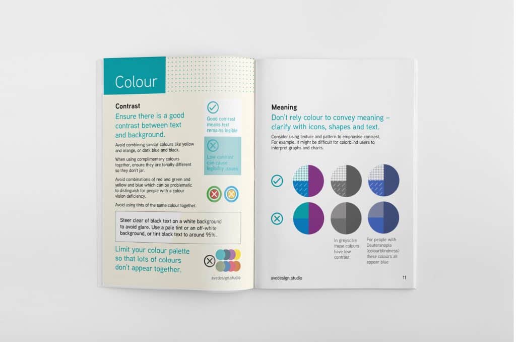 ave design studio london graphic design and website design and development for charities and not-for-profit organisations designing for print accessibility quick guide