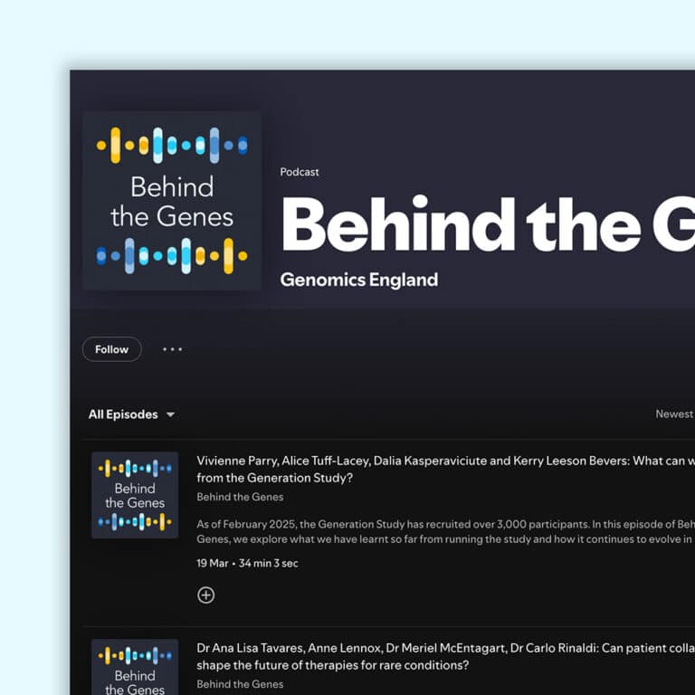 Genomics England podcast visual identity | Ave | Insight, strategy and ...