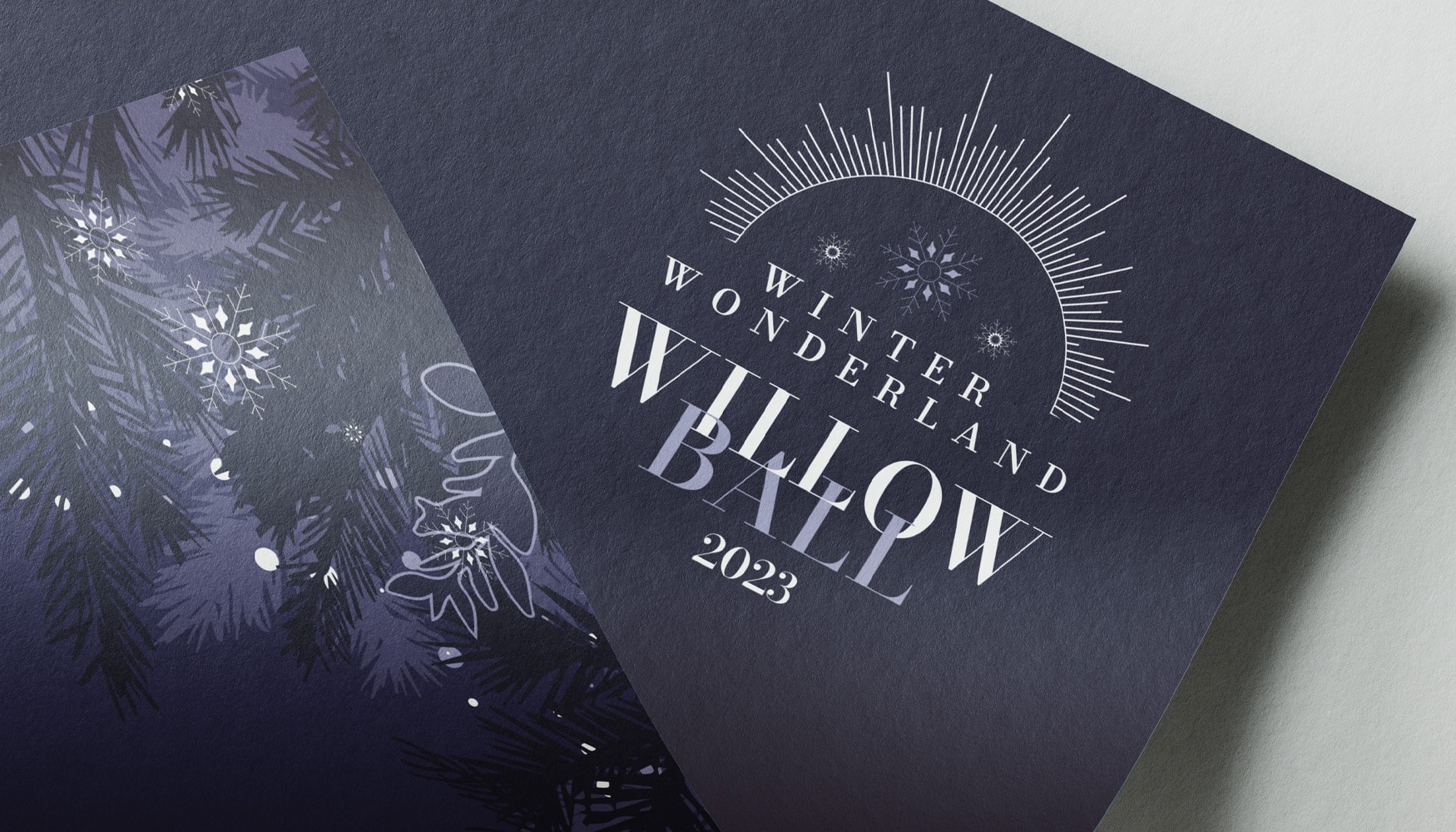 Elegant and seasonal event branding for Willow Ball – helping fundraising events feel memorable, meaningful and beautifully delivered.