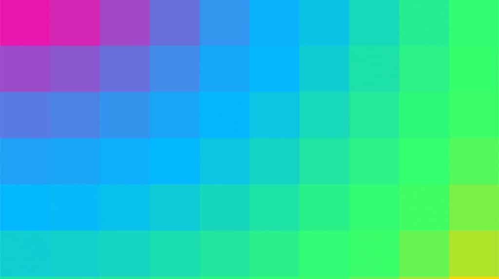 A grid of colours ranging from dark to light